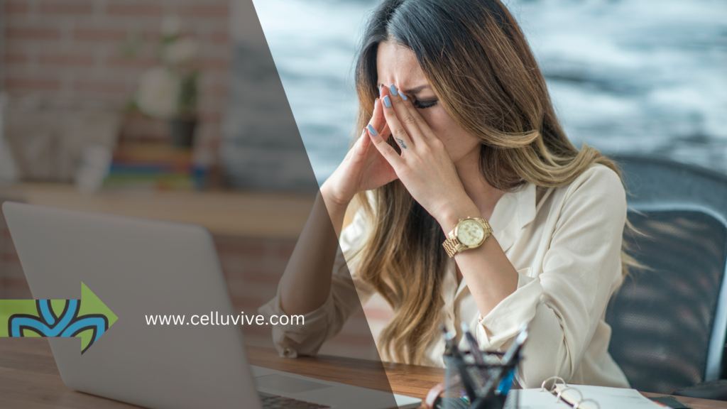 Image of a woman having a stressful day at work